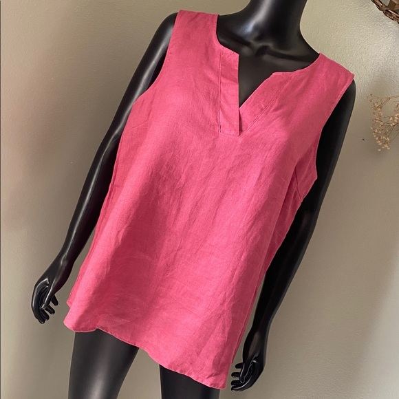 Harve Benard Tops - Harve Benard Pure Linen Blush Red Sleeveless Tank Top NWTs